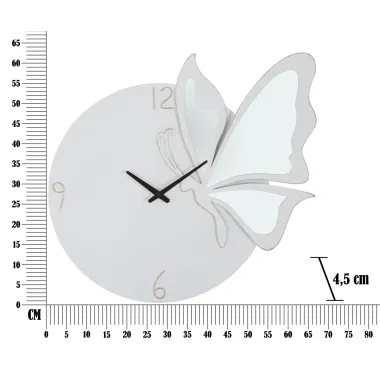 Zegarek GLAM FARFALLA Biały 66x4,5x64 cm